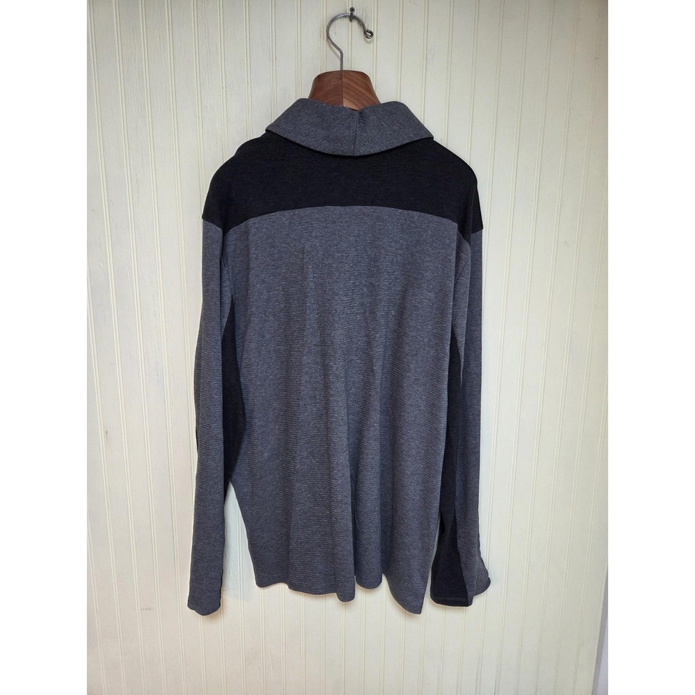 Calvin Klein Sweater Mens 2XL Gray Shawl Collar Button Pullover Knit Lightweight - Picture 3 of 8
